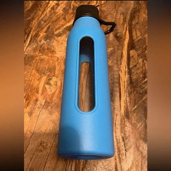 Takeya Glass Water Bottle with Silicone Sleeve, BLUE HYDRATION TUMBLER - Picture 2 of 7